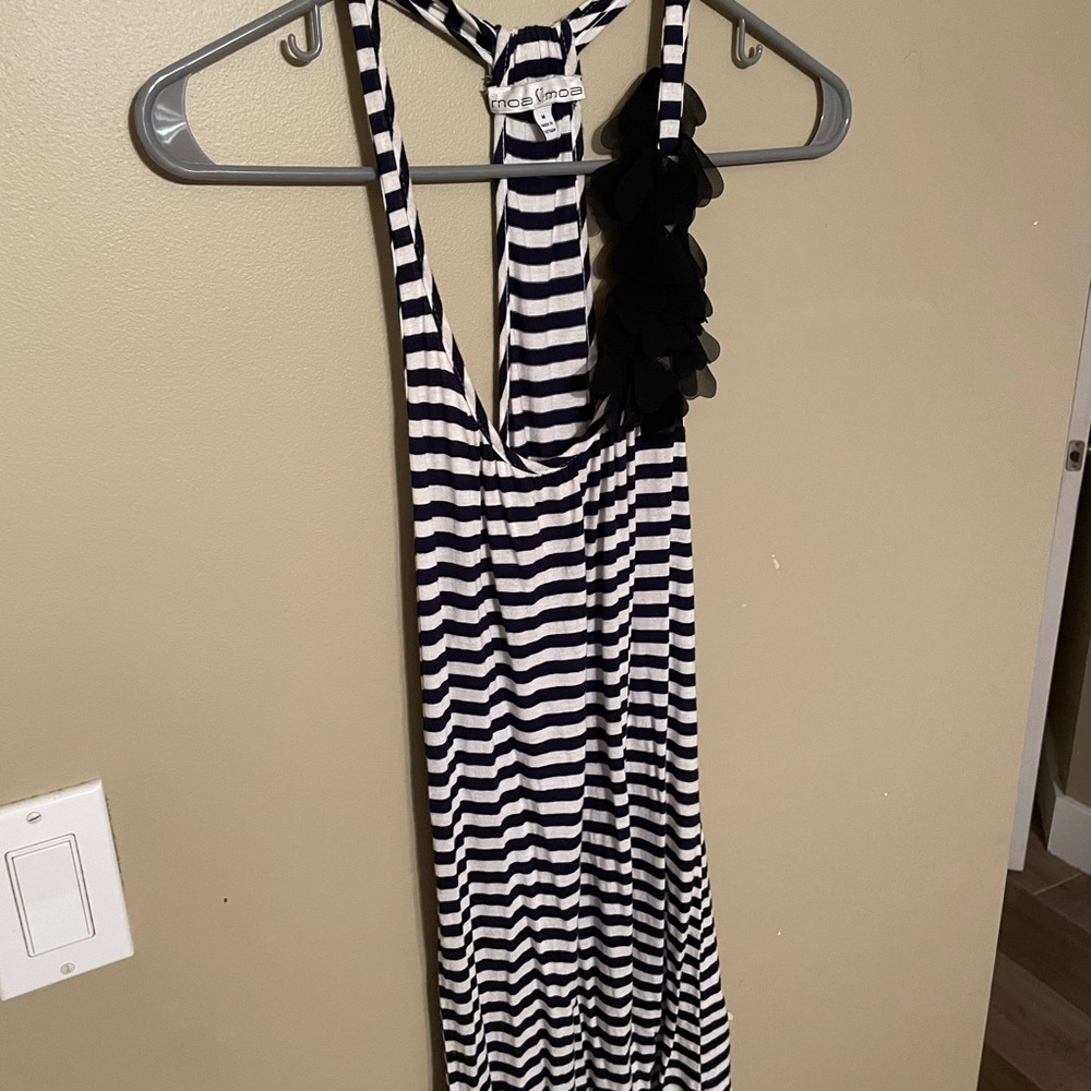 Moa Moa Striped Navy Blue and White Tank Top Size Medium M
